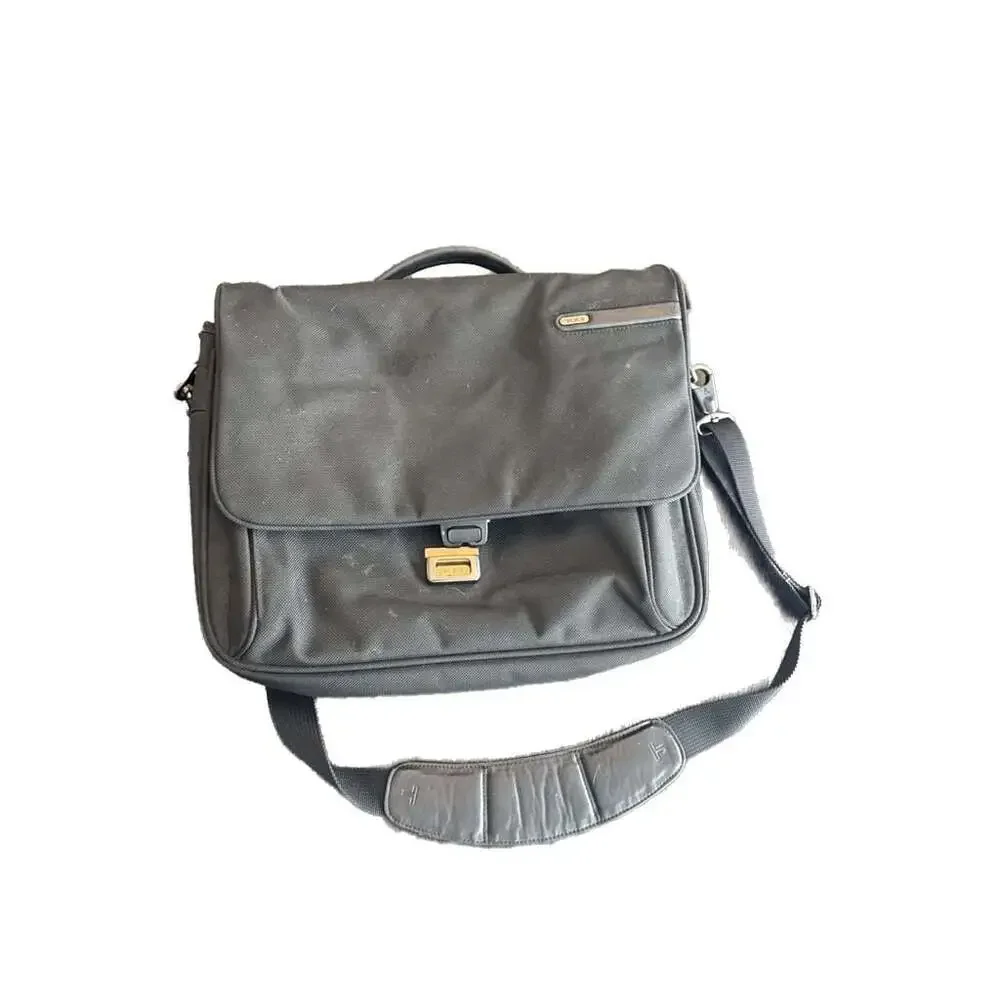 TUMI Business Bag Briefcase Black Solid Used